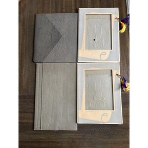 4 VRG Antique Studio Photography Photo Picture Frames Glass Paper‎ Tassels Brown